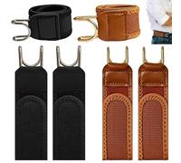 Novastream 4pcs No Buckle Belts for Men, Tactical Metal Hook Elastic Buckless Belt Loops, Adjustable Magic Tape Buckle Belts, Comfortable and Easy to Use