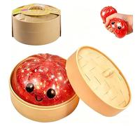 Novastream Glitter Dumpling Squishy, Giant Mystery Dumplings Squishy, Dumpling Toy, Red Steamed Bun, Stress Relief Fidget for Adults