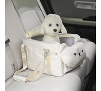 Novastrum Pet Dog Car Seat Cat Carrier Booster Seat on Armrest Travel Bags for Cats Dogs with Easy Carrying Strap Travel Car Carrier(White,one Size)