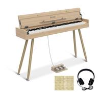 NOVATAGE 88 Keys Digital Piano Keyboard for Beginners, Fully Weighted Wooden Electric Piano with Triple Pedal, Headphones, Supports MIDI Connection, French Dream Sound Source