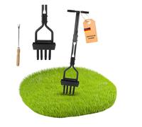 NovaTerra Manual Lawn Aerator - 4 Tines Made of Steel + Core Collection Frame - Hand Aerator for Moss Reduction & Better Nutrient Absorption - 99 cm