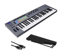 Novation FLkey 49-Key USB MIDI Keyboard Controller for FL Studio Bundle with Kaces Stretchy Keyboard Dust Cover and Hosa Mid-310 Midi cable 10'