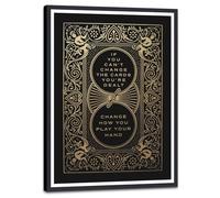 Novatique Inspirational Canvas Wall Art If You Can't Change The Cards You're Dealt, Change The Way You Play Them Quotes Poster Success Inspirational Wall Decor for Living Room, 12 x 16inch