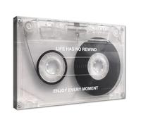Novatique Music Wall Art Inspirational Office Wall Art Cassette Tape Wall Decor Live Enjoy Every Moment Without Rewinding Music Poster Decor for Living Room, 24 x 36 inches