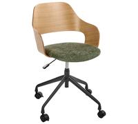 Beliani Desk Chair Novato Faux Linen Green