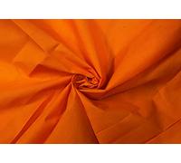 Novato Textiles Plain Polycotton Fabric Dress Craft Material 44" Wide Available in 11 Colours (Orange, 5 Meter)