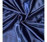Novato Textiles Silky Satin Liquid Fabric Plain Luxury Craft Dressmaking Fabric 60'' Wide pre Cut (Navy, 1 Meter)
