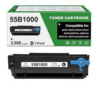 NovaTrixia 55B1000 Toner Cartridge Compatible for Lexmark MX331 MS331 MS431 MX431 MX432 Laser Printers 3000 Pages (Black, 1-Pack with Chip)