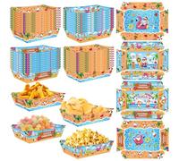 NOVBAUB 24PCS July Christmas Snack Bowl - Paper Summer Christmas Party Decorations Supplies for Barn Bash Summer Santa in July Beach Themed Serving Tray Tableware Carnival Decor