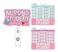 NOVBAUB Nursing Student with Buddy Badge Reel Retractable ID Holder Clip