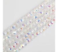 Novborcz 10mm White AB Rondelle Glass Beads for Jewelry Making 250pcs Faceted Briolette Shape Crystal Spacer Beads Assortments Supplies Accessories for Bracelet Necklace for Wholesale