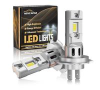 NOVCAPAR 2024 30000LM H7 LED Blubs Super Bright High Low Beam 6500K Cool White 150W with Cooling Fan No Adapter Required Mini 1:1 Size Plug and Play Bulbs