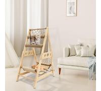 NOVCINCO Cat Tree Triangle Perch with Plush Entertainer, Wood & Sisal Construction for Indoor Cats