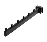 NOVCINCO Heavy Duty Slat Wall Hooks 10-Piece Set - 12 Inch Iron Grid Panel Hanger with 6 Balls, 22.04 lbs Capacity, Baking Paint Finish, Modern Black Design for Maximizing Space in Retail Home Office