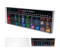 NOVDA Display Frame Compatible with Speed Champions F1 10Cars 77242-77251, 43.31x15.75 Inch Wall Mount Wall Board with Dust Cover for Collection Rooms, Living Rooms and Offices (Excluding models)