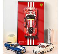 NOVDA Display frame for Lego 42125 Technic Ferrari 488 GTE, 75X45CM Display Board for Lego 42125 Car Wall Mount for Lego Enthusiasts (Ferrari 488 GTE)