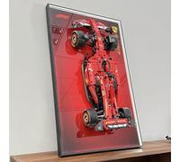 NOVDA Display Wall Board Compatible with Lego Ferrari FS-24 F1 Racing Car 42207, with LED Lights and Remote Control, 75 x 45 cm Frame for Collections in the Home Office, Living Room (Not Included)