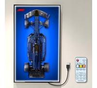 NOVDA Wall Picture for Lego Technic F1 Racing Car 42206 with LED Frame Presentation Board for Formula 1 Car Wall Mount 75 x 45 cm (Remote Control and
