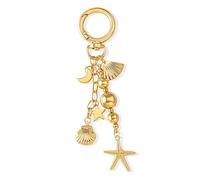 Novearring Gold Beach Keychain Cute Starfish Pearl Seashell Keychain Bag Charms Purse Charms Summer Travel Gifts for Women