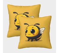 NoveAurora Cute Bee Cushion Covers Set of 2, Square Cushion Cover Animal Pillowcases Living Room Sofa Cushions Luxury Pillow Cases for Outdoor Garden 40x40cm