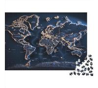 NoveAurora Map Jigsaw Puzzle, 1000 Pieces, Cardboard, Photographic Style, Jigsaw Puzzle, 1 Set, 1 Item, 1000pcs (75x50cm), 1 gram, 16 - 99 years, Games/Adults