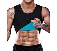 NOVECASA Neoprene Men Waist Trainer Vest Sweat Sauna Tank/with Zipper Body Shaper Top Workout Weight Loss Muscle Building (XL, Black)