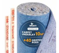 NOVECRAFTO 11mm Premium Carpet Underlay Kit, 10m² - 40 Gripper Rods