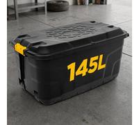 Novecrafto 145L Extra Large Storage Box On Wheels With Lid - Heavy-Duty Storage Box With Clip Lock Handles For Garage, Shed & Outdoor 2Pcs