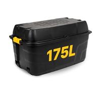NOVECRAFTO 175L Extra Large Storage Box on Wheels with Lid 10 Pack - Heavy-Duty Storage Box with Clip-Lock Handles, Padlockable, Stackable & Weather-Resistant - Garage, Shed & Outdoor (Black)