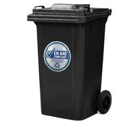 NOVECRAFTO 240L Wheelie Bin, Outdoor Rubbish Bin, Black HDPE, Rubber Wheels | EN 840 compliant body with reinforced base & rust-resistant axle; heavy-duty build for garden and commercial waste