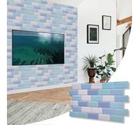 NOVECRAFTO 3D Wall Panels - 20 Sheets Covering 99.2 sqft (9.22 sqm) Decorative PVC Plastic Cladding Panel Size - 37.79 x 18.89 in (96 x 48 cm) - Subway Tile Pattern in Pastel Mix Colours