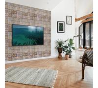 Novecrafto 3D Wall Panels Mediterranean & Mosaic Effect PVC Cladding Panels 96cm x 48cm (6 Sheets) in Beige | Size: 96 cm x 48 cm Novecrafto Beige 96 cm x 48 cm
