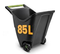 NOVECRAFTO 85L Garden Caddy on Wheels - Heavy-Duty Plastic Garden Trolley, Easy Tip & Control Handle - Stable Wheeled Gardening Cart for Leaves, Prunings & Tools (Black)