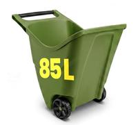 NOVECRAFTO 85L Garden Caddy on Wheels - Heavy-Duty Plastic Garden Trolley, Easy Tip & Control Handle - Stable Wheeled Gardening Cart for Leaves, Prunings & Tools (Green)