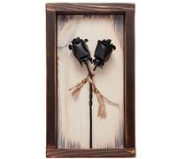 Mountable Wooden Frame with Forged Iron Roses - Ideal Iron Gifts for 6th Anniversary - Wrought Iron and Wood Fusion for Her Novecrafto Black One Size
