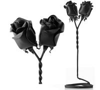 Novecrafto Black Free Standing Iron Roses - Intertwined Together Forever, A Unique And Special Handmade Gift For Someone Special