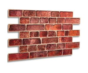 Novecrafto Brick Effect 3D Wall Panels - 12 Sheets Covering 59.52 sqft (5.53 sqm) DIY Decorative PVC Plastic Cladding Panel Size 37.79 x 18.89 in (96x48 cm) - Faux Red Brick Pattern For All Type Walls