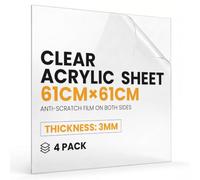 NOVECRAFTO Clear Perspex Sheet, Clear Acrylic 3mm, 610x610mm, Single Sheet | Plexiglass Sheet for Shed Windows, Greenhouse Glass Replacement, Signs and Displays; Rigid Transparent Panel for DIY Crafts
