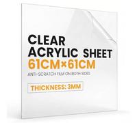 NOVECRAFTO Clear Perspex Sheet, Clear Acrylic 3mm, 610x610mm, Single Sheet | Plexiglass Sheet for Shed Windows, Greenhouse Glass Replacement, Signs and Displays; Rigid Transparent Panel for DIY Crafts