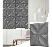 Novecrafto Decorative 3D Wall Panels (50X50Cm) Pack Of 6 Sheets Cover 16.15Ft² (1.5M²) Cladding Panels Geometric Convex Shape In Grey Silver