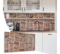 Novecrafto Decorative 3D Wall Panels (96X48 Cm) Pack Of 6 Sheets Cover 2.76 M² (29.76 Ft²) Pvc Wall Cladding In Rustic Brown Stone Design