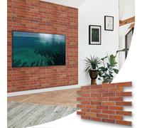 NOVECRAFTO Vintage Rustic Effect 3D Wall Panels - 6 Sheets Covering 2.76 sqm (29.76 sqft) Decorative PVC Plastic Cladding Panel Size 37.79 x 18.89 in (96 x 48 cm) - Vintage Rustic Brick Pattern