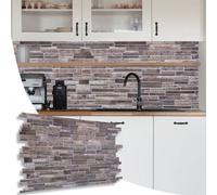 Novecrafto Decorative 3D Wall Panels (96X48 Cm) Pack Of 6 Sheets Cover 2.76 M² (29.76 Ft²) Pvc Wall Cladding In Grey Slim Stone Brick Effect