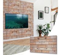 NOVECRAFTO Faux Wood Effect Wall Panels - 6 Sheets Covering 2.76 sqm | 29.76 sqft Moisture Resistant PVC Plastic Cladding - 96 cm x 48cm | 37.79 x 18.89 in - Decorative Natural Oak Wood Pattern