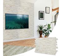 Novecrafto Decorative 3D Wall Panels (96X48 Cm) Pack Of 6 Sheets Cover 2.76 M² (29.76 Ft²) Pvc Wall Cladding In Light Grey Stone Slate Design