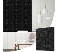NOVECRAFTO Diamond Prestige Effect 3D Wall Panels - 12 Sheets 3 sqm | 32.29 sqf Interior Cladding Panels Set | 3D Wall Tiles Diamond Prestige Design in Matt Black - Each Panel Size 19.6" x 19.6"