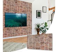 NOVECRAFTO Earthy Stone Effect 3D Wall Panels - 14 Sheets Covering 6.45 sqm | 69.44 sqft - Decorative PVC Plastic Cladding Panels - 96 cm x 48 cm | 37.79 x 18.89 in - Natural Earthy Brown, Grey Stone