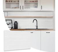 NOVECRAFTO Faux Wood Decorative Wall Panels - 4 Sheets Covering 1.84 sqm | 19.84 sqft Moisture Resistant Tongue and Groove Panelling - 96 cm x 48cm | 37.79 x 18.89 in - PVC, White Wood Grain Pattern