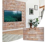 NOVECRAFTO Faux Wood Effect Wall Panels - 8 Sheets Covering 3.69 sqm | 39.68 sqft Moisture Resistant PVC Plastic Cladding - 96 cm x 48cm | 37.79 x 18.89 in - Decorative Natural Oak Wood Pattern