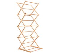 Wooden Clothes Airer, Collapsible Folding Clothes Horse, Adjustable Laundry Drying Rack, Portable Rustproof Wooden Airer Laundry Dryer Racks, Extendable Tower for Space Saving Indoor Use